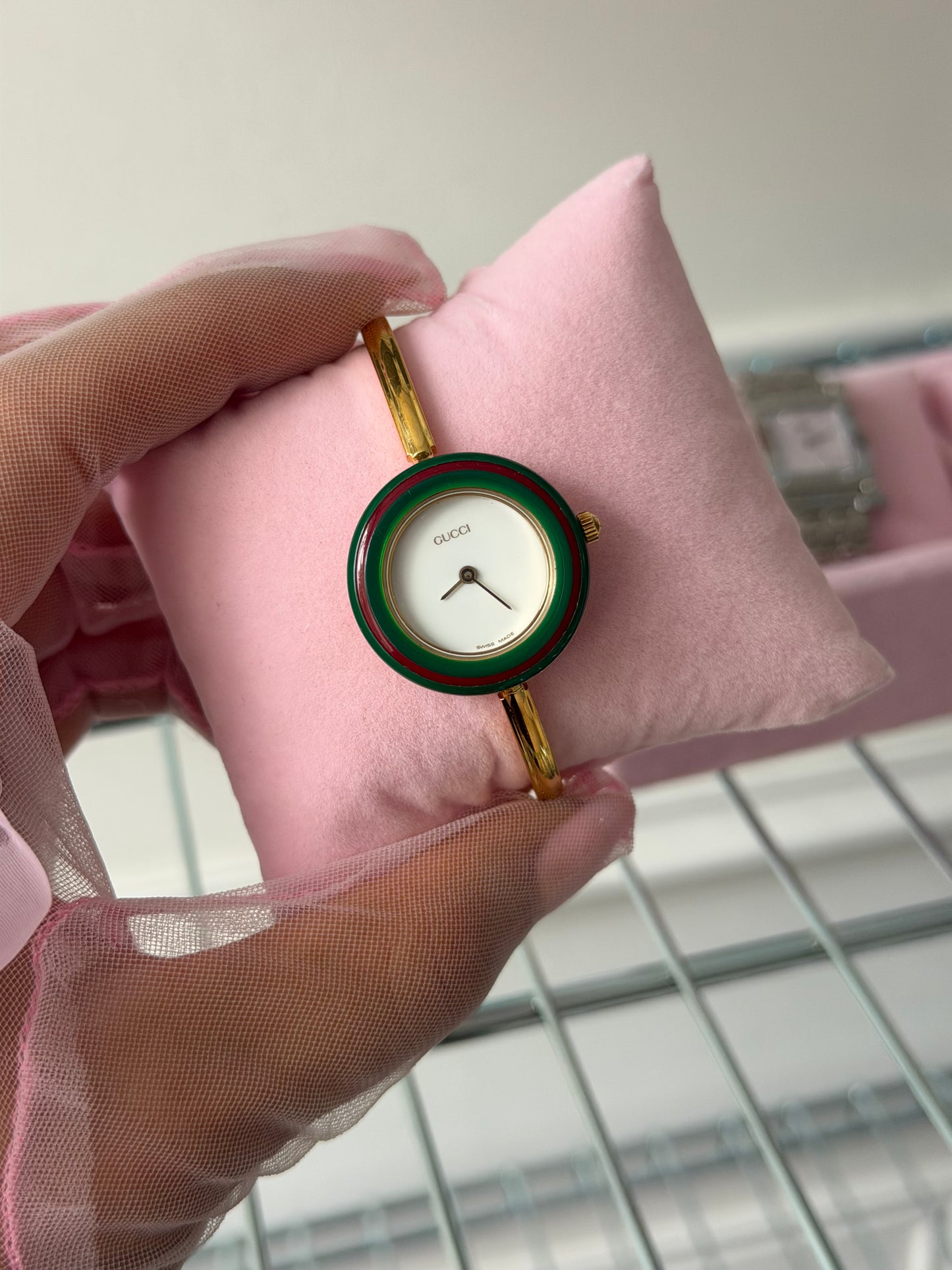Pre-Owned Gold-Tone Change Bezel Watch - Green Insert Only