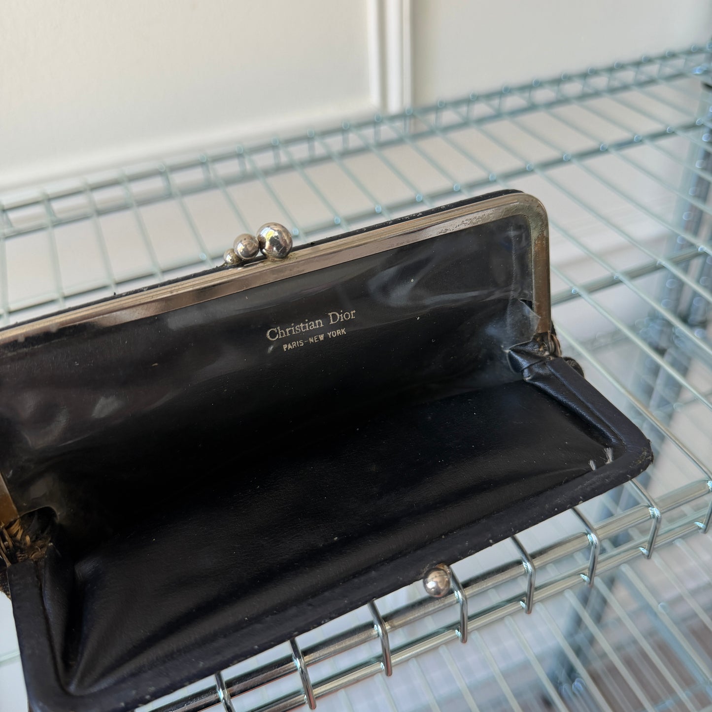 Pre-Owned Navy Trotter Canvas Clutch Bag