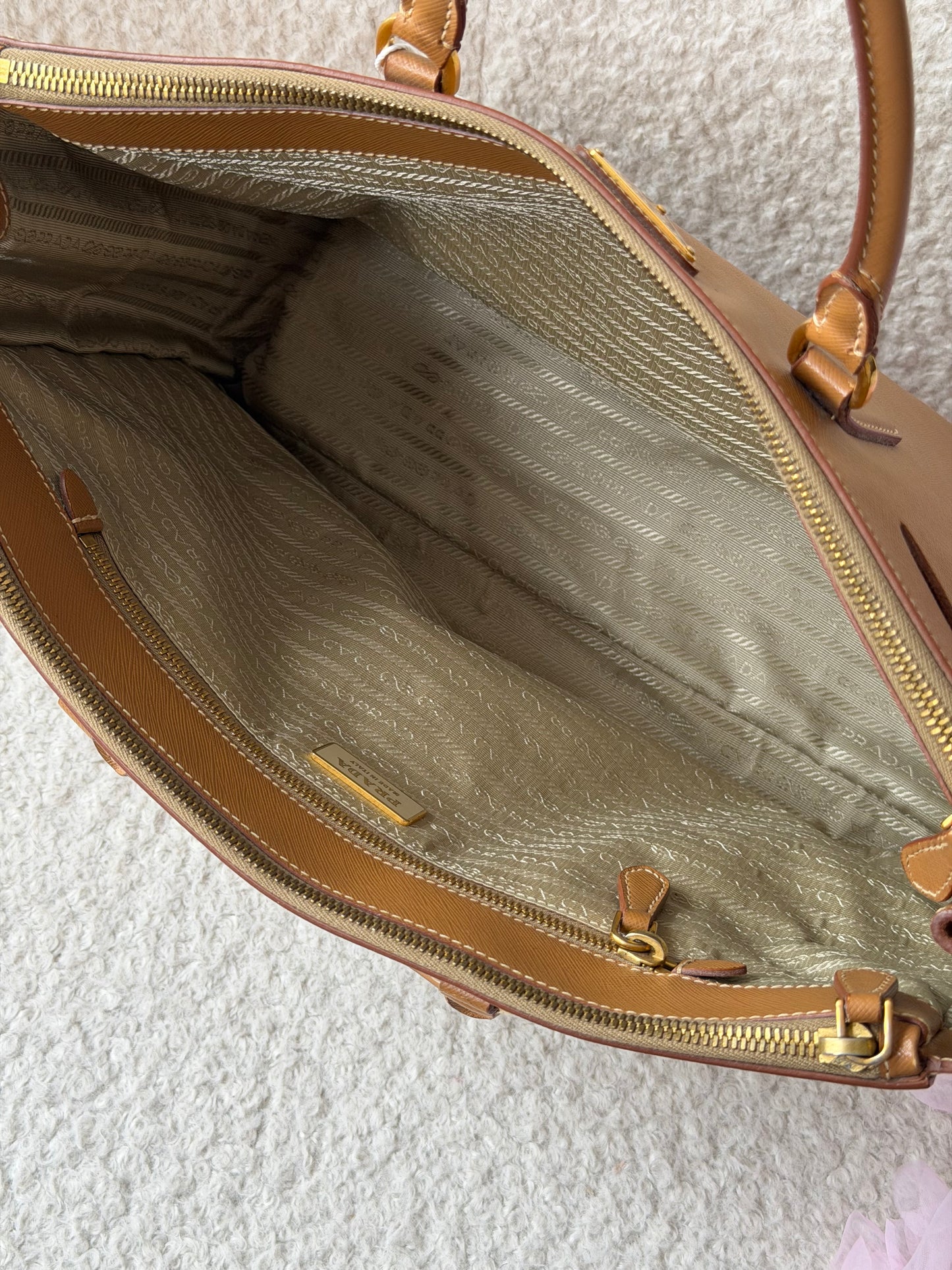 Brown Saffiano Leather Galliera Large - Pre-Owned