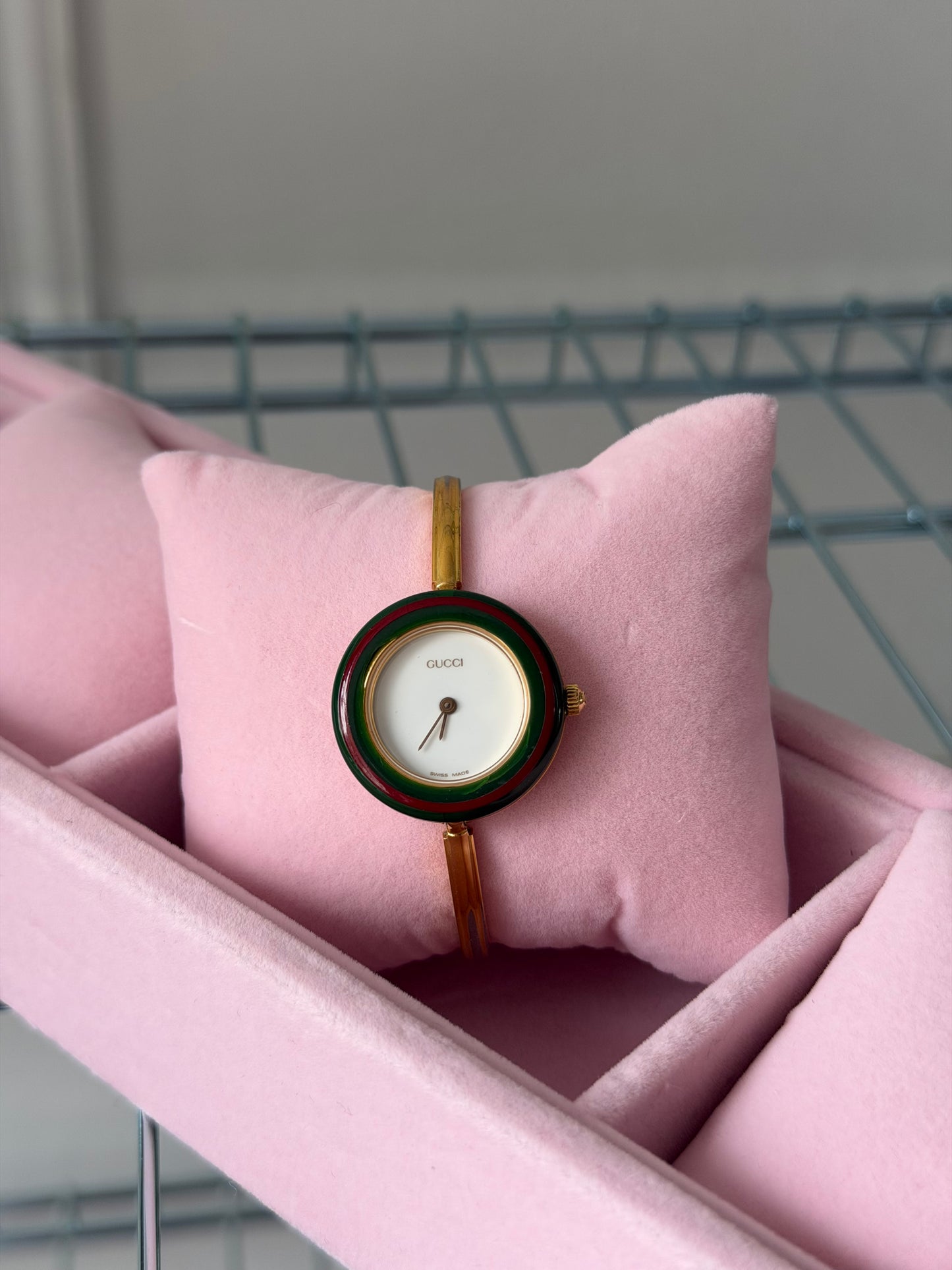 Pre-Owned Gold-Tone Change Bezel Watch - Green Insert Only