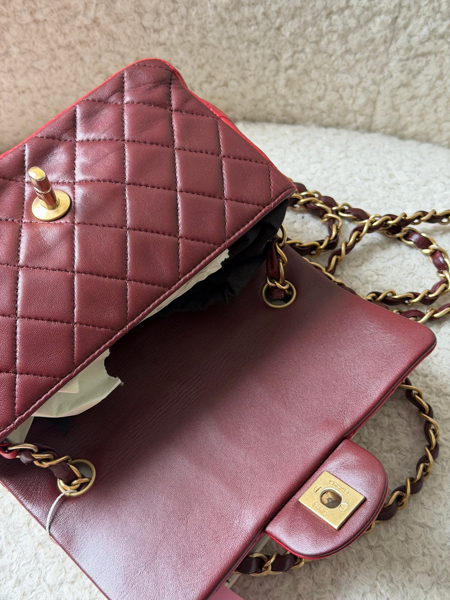 Red/Bordeaux Lambskin Mini Rectangle