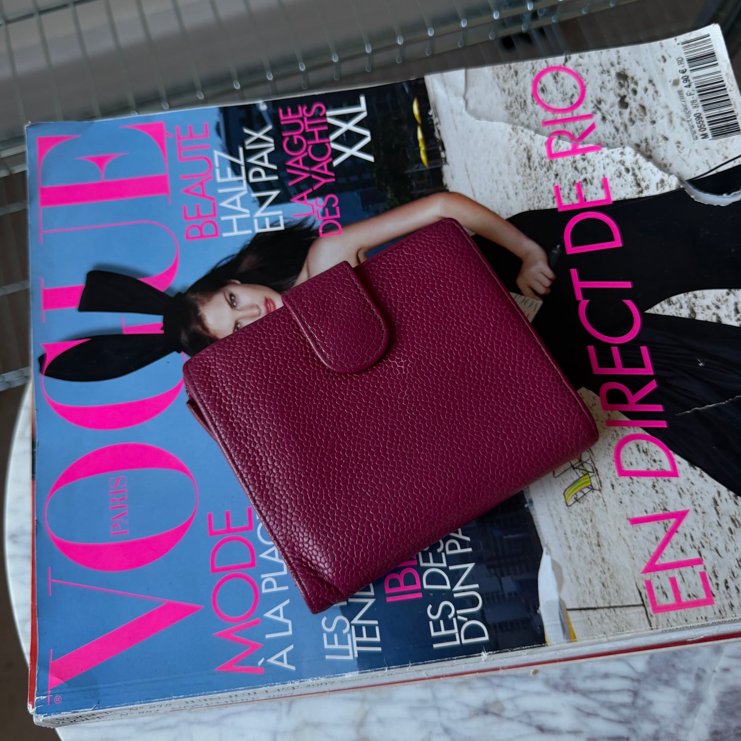 Pre-Owned Pink Timeless Caviar Leather Wallet