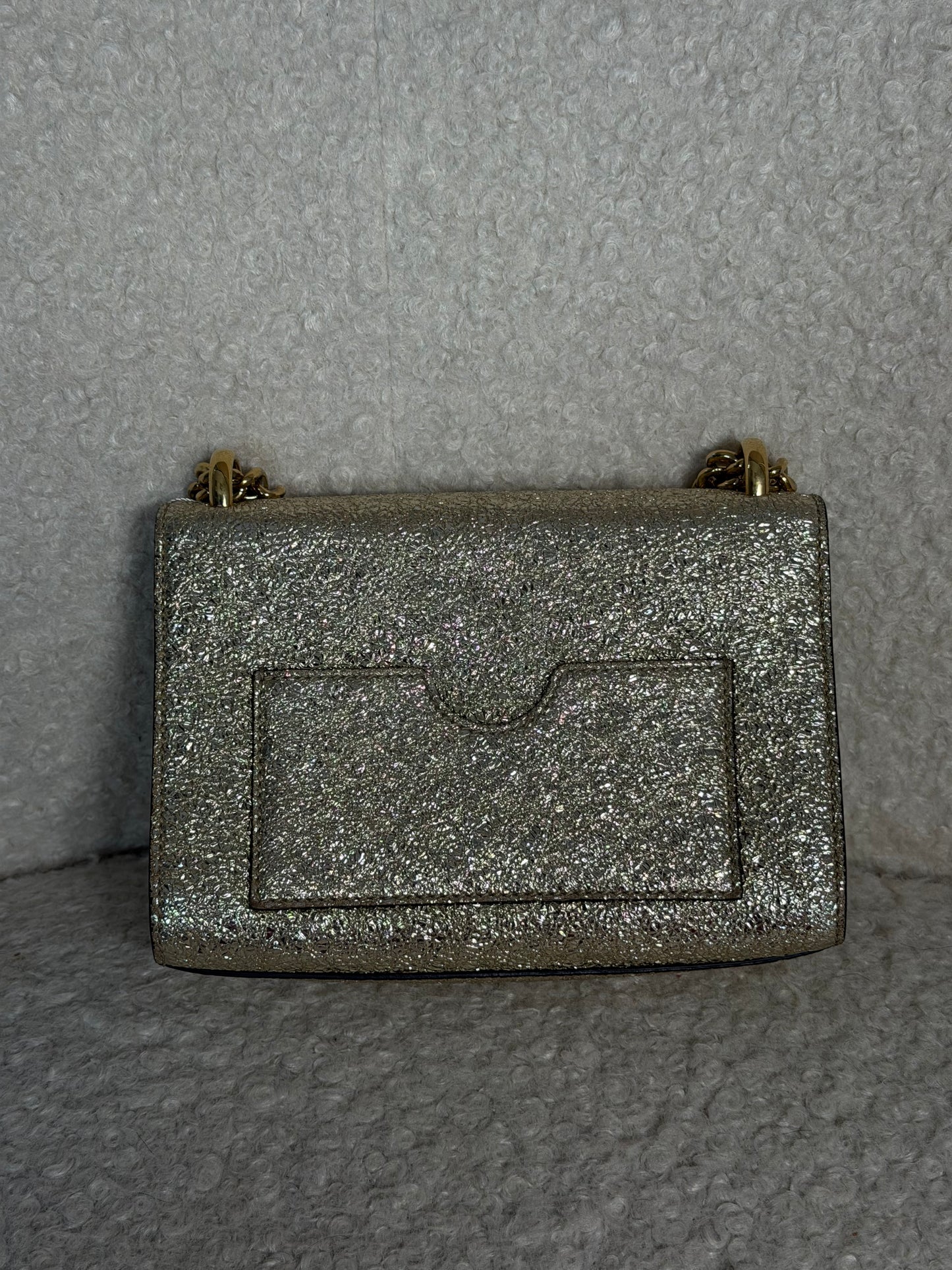 Pre-Owned Gold Metallic Leather Crossbody Bag