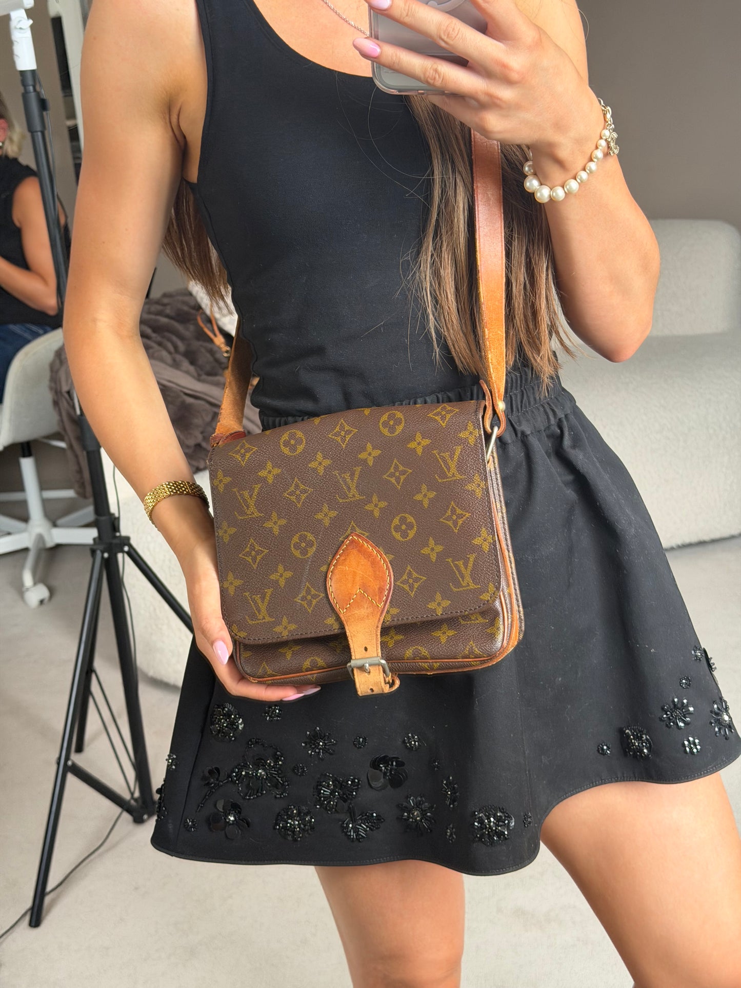 Pre-Owned LV Monogram Canvas Cartouchiere MM