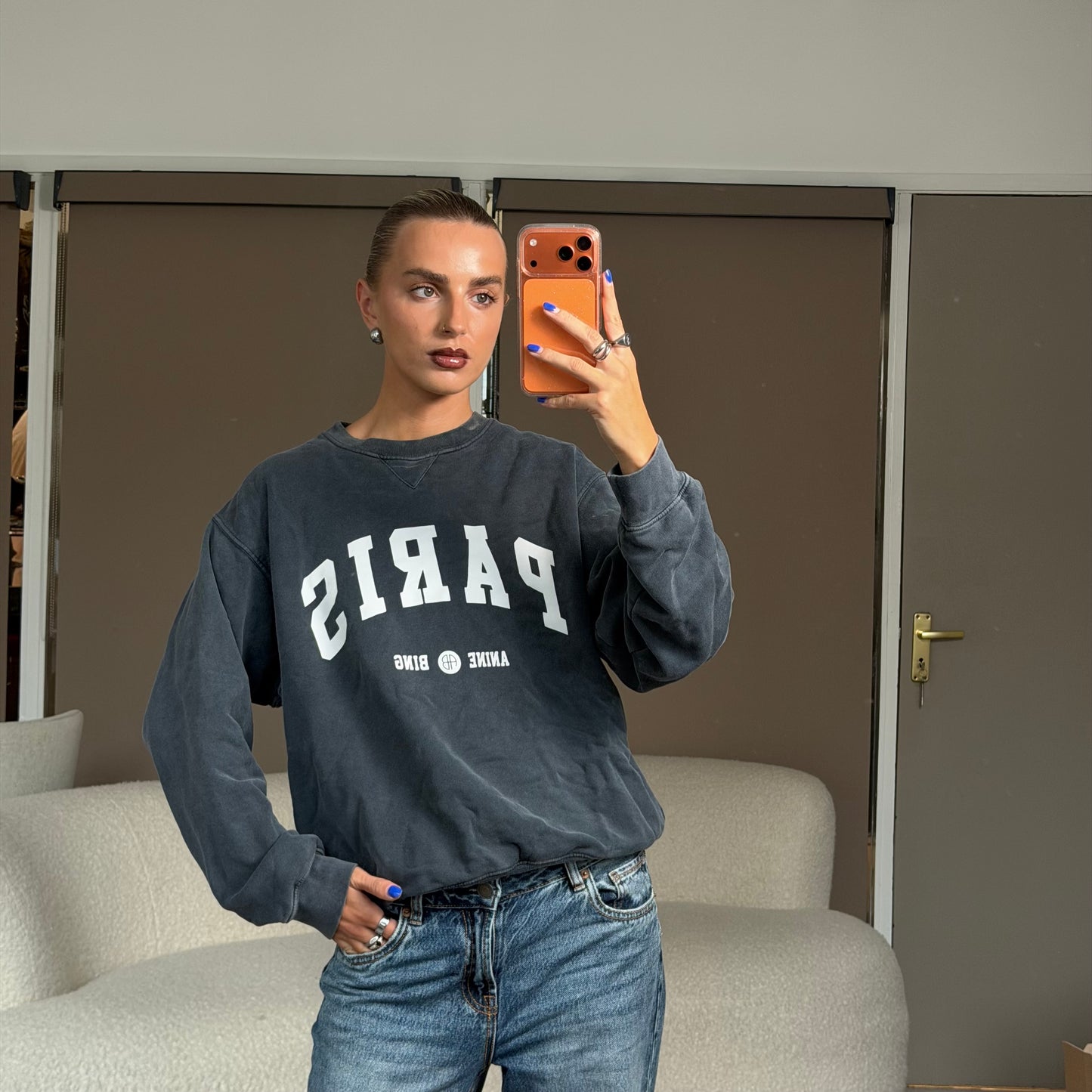 Gray Cotton Sweatshirt S Very good