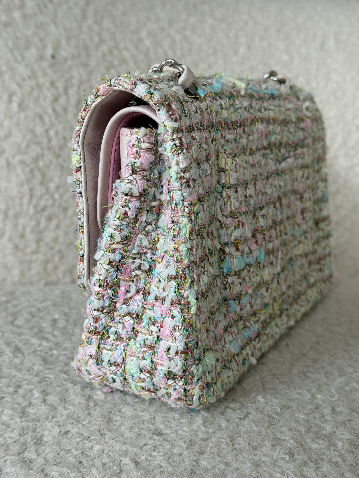 Pre-Owned Multicolour Fabric Medium Classic Double Flap Shoulder Bag