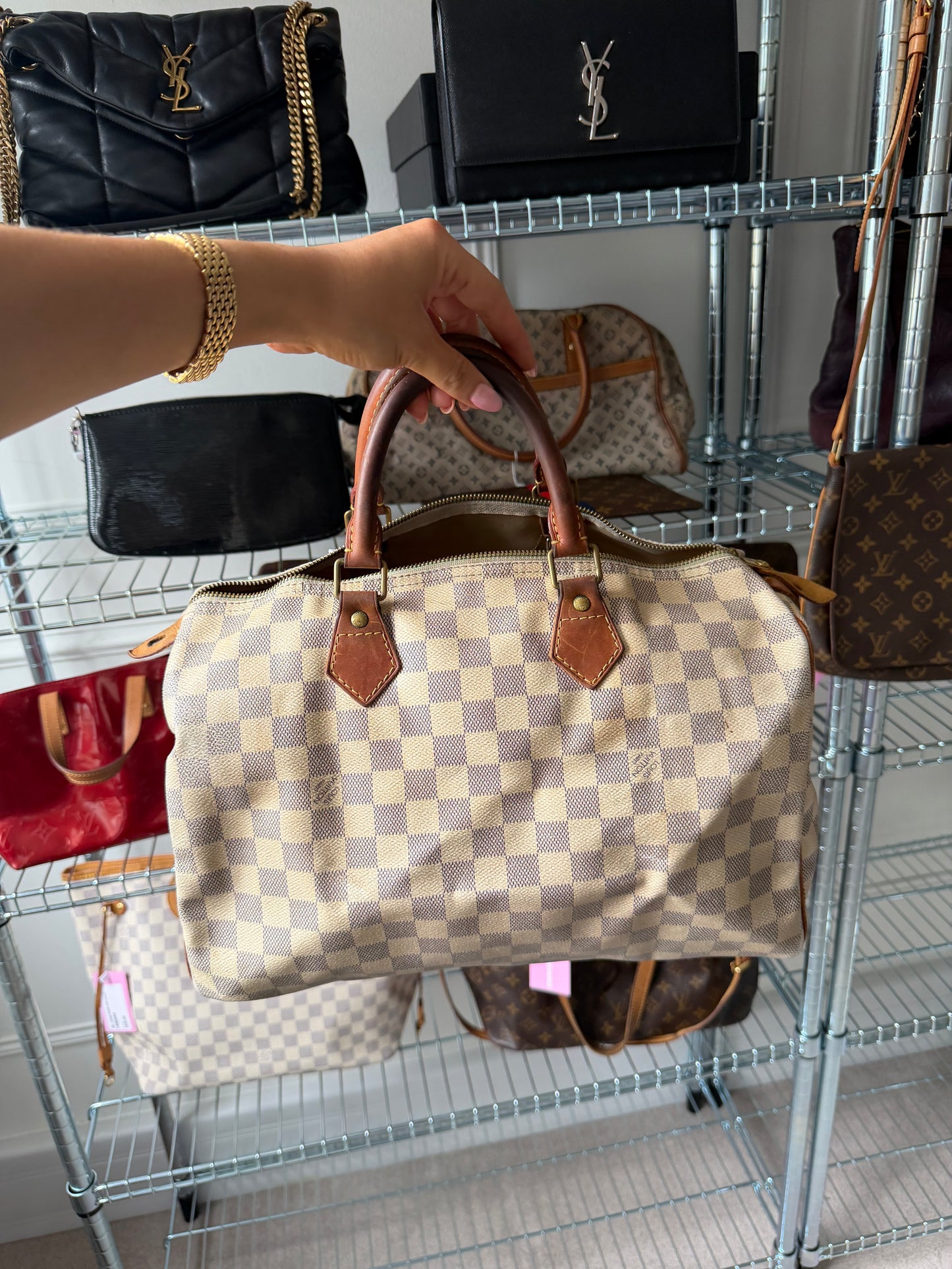 Pre-Owned Damier Azur Coated Canvas Speedy 30