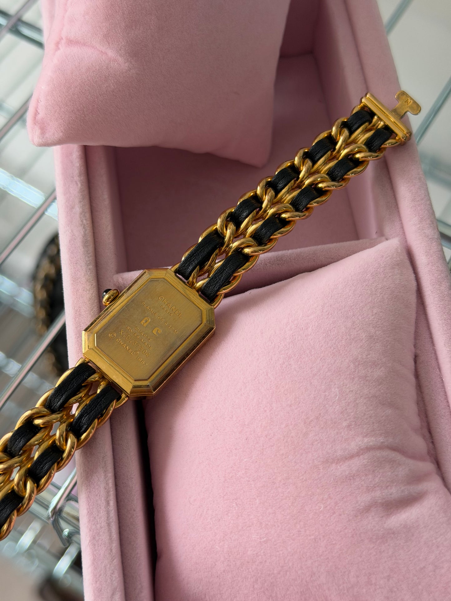 Pre-Owned Black Gold-Plated/Leather Premiere Watch