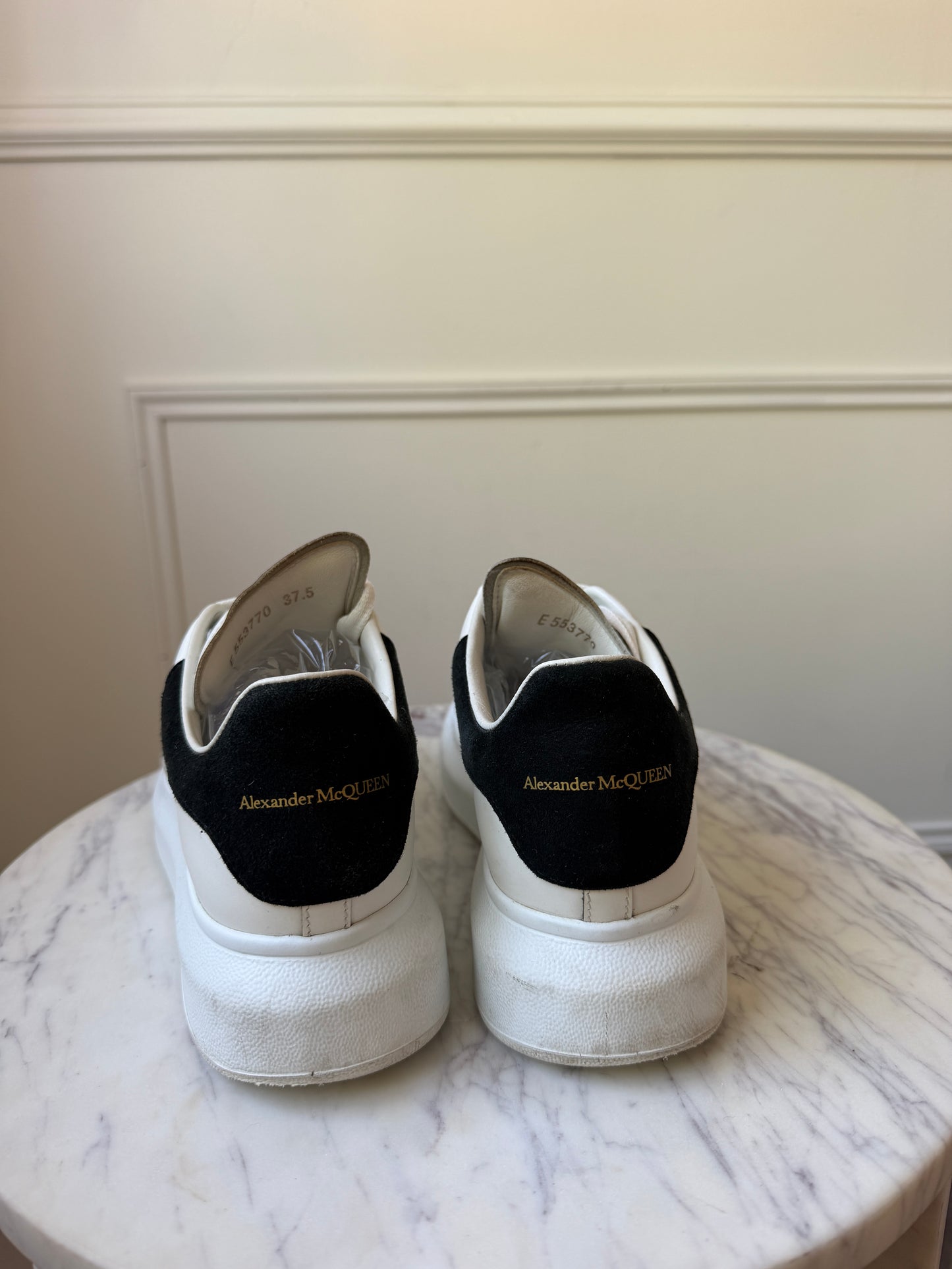 Black/White Leather Shoes 37.5 Very good