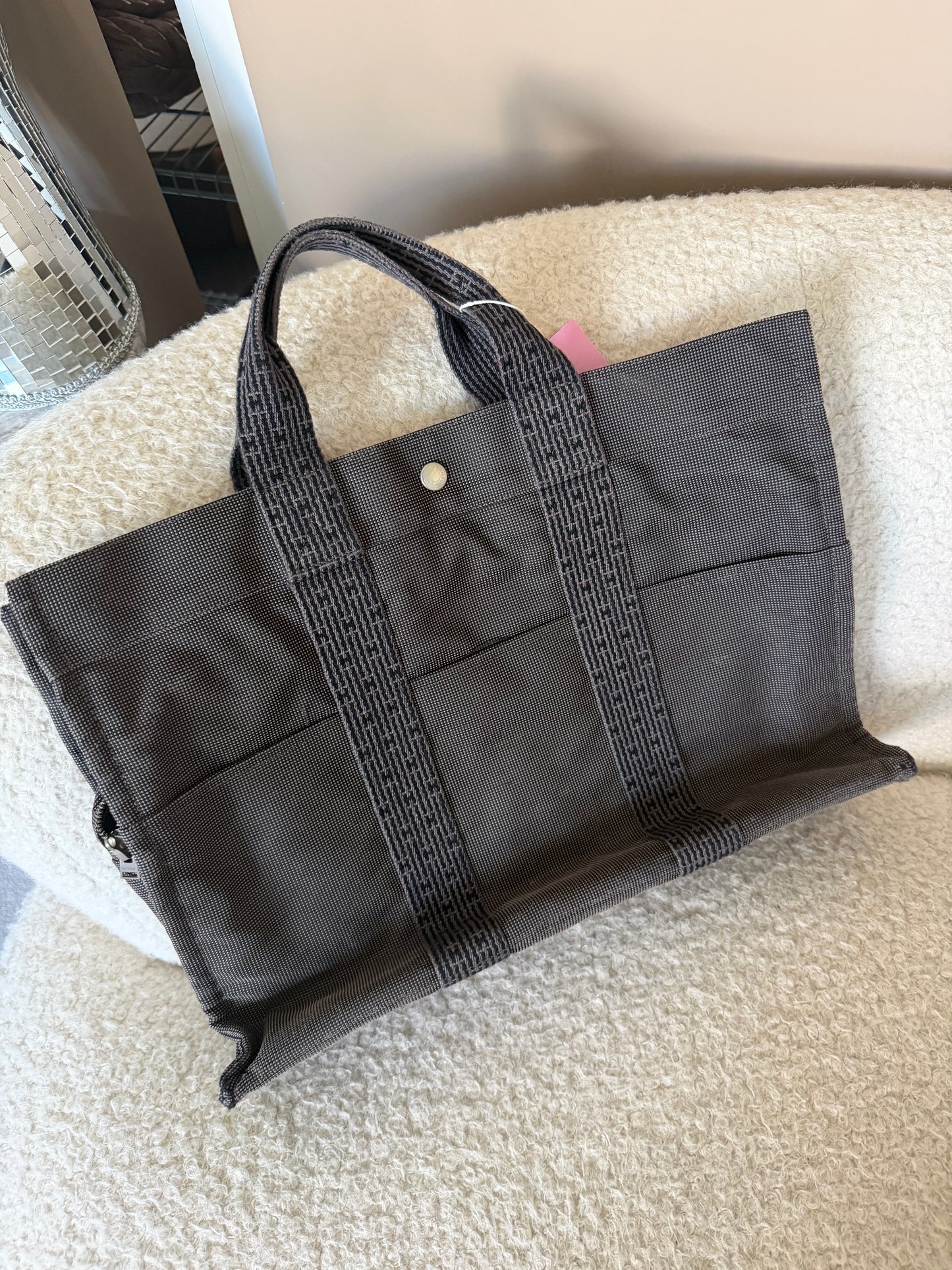 Grey Canvas Fourre Tote Bag