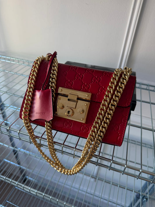 Pre-Owned Red Guccissima Leather Handbag