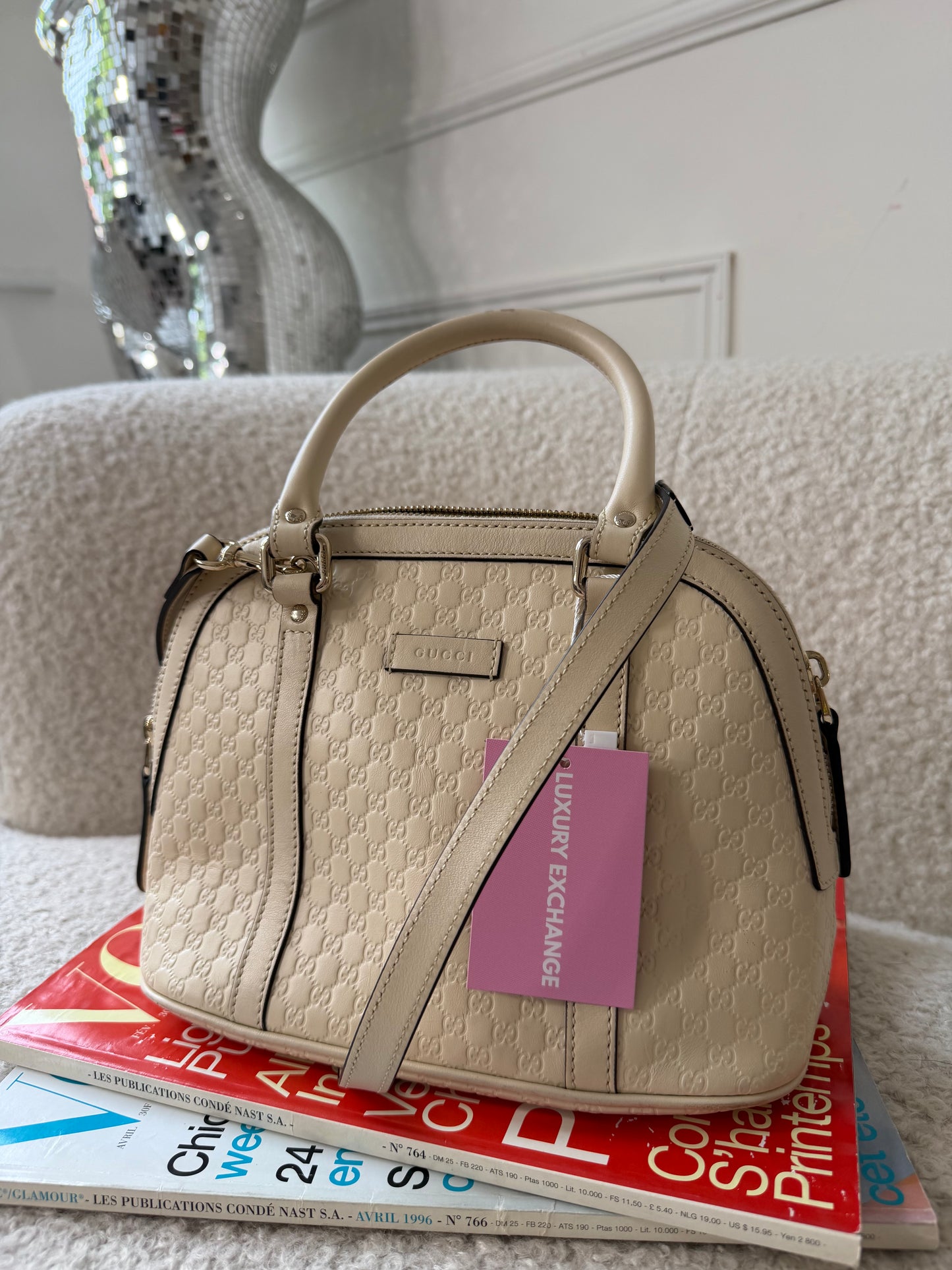 Pre-Owned White Guccissima Leather Promenade