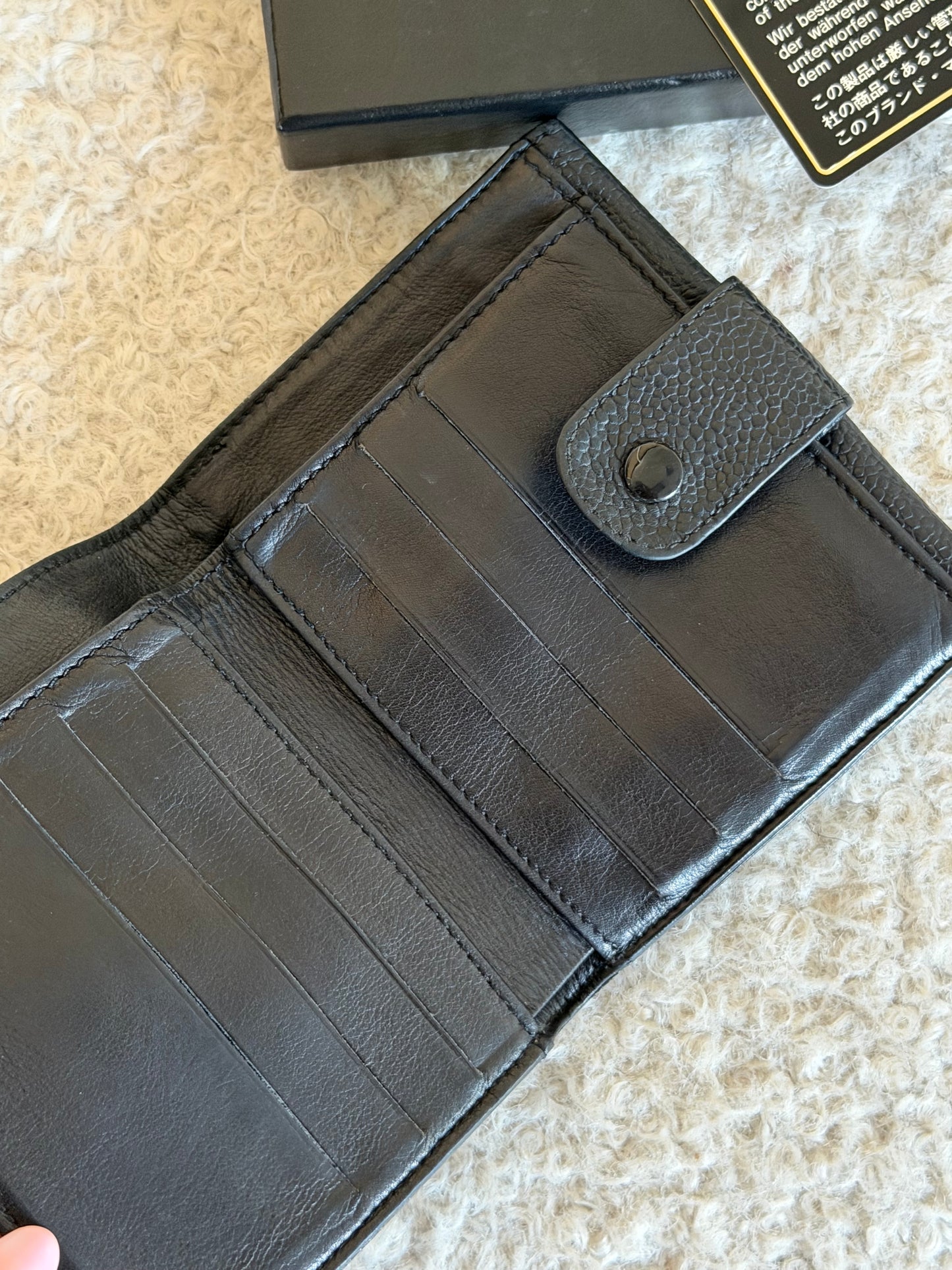Pre-Owned Black Timeless Caviar Leather Wallet