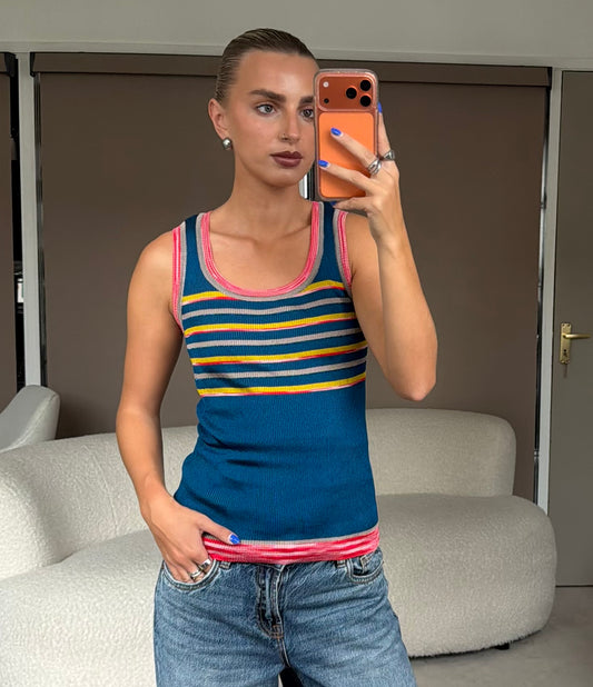 Pre-Owned Blue Viscose Top