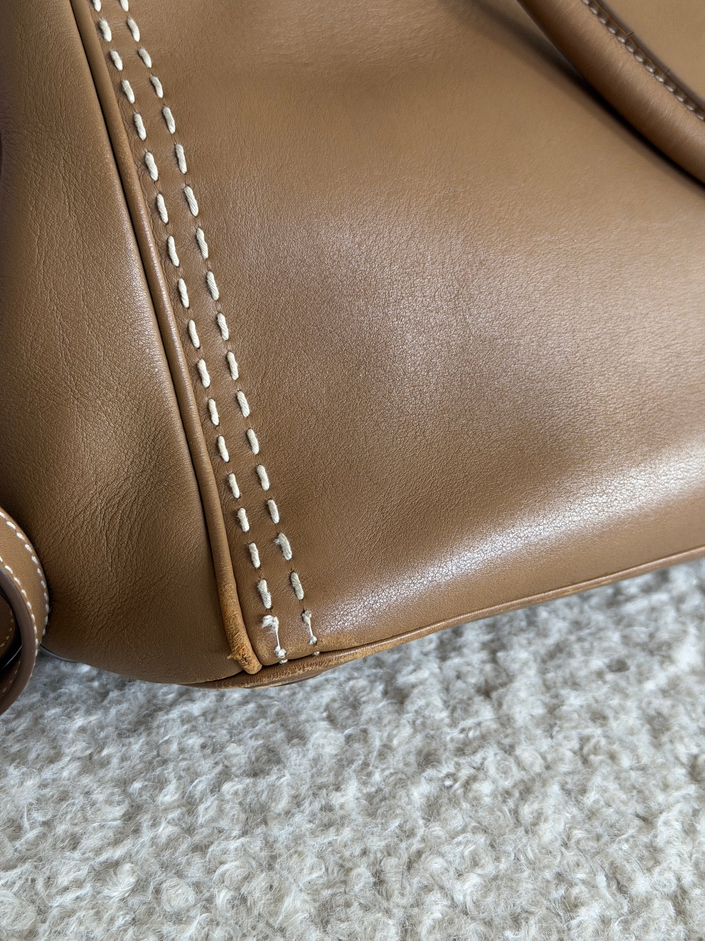 Pre-Owned Tan Leather 'Baggy' Medium Galleria Crossbody Bag