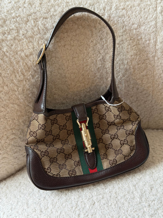 Pre-Owned Beige/Brown GG Canvas Jackie Handbag