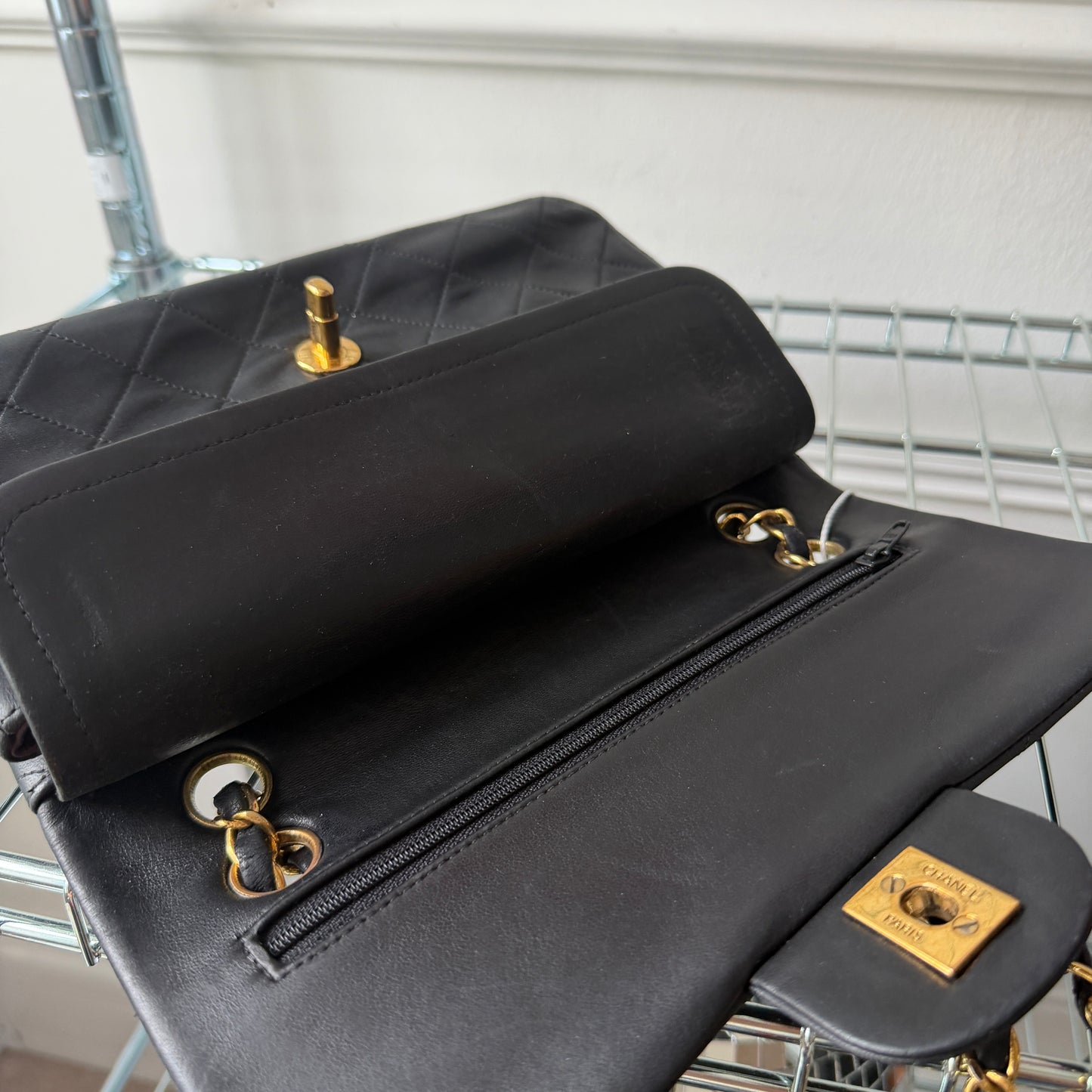 Black Lambskin Small Classic Double Flap 24KGHW