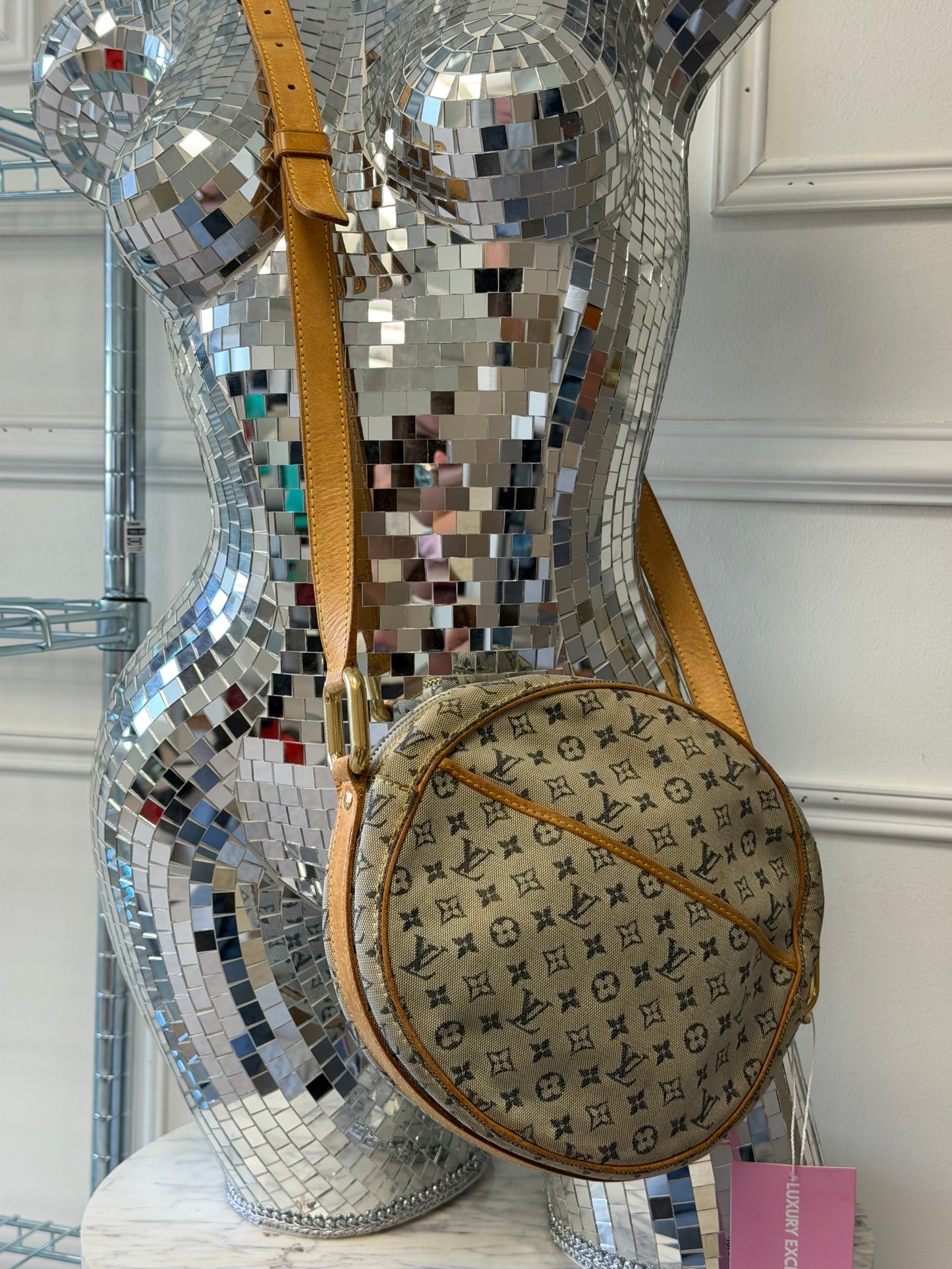 Pre-Owned Blue Mini Lin Canvas Jeanne Crossbody Bag