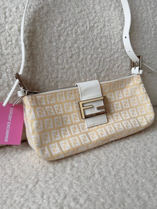 Vintage Zucchino Canvas Leather Mama Baguette Beige