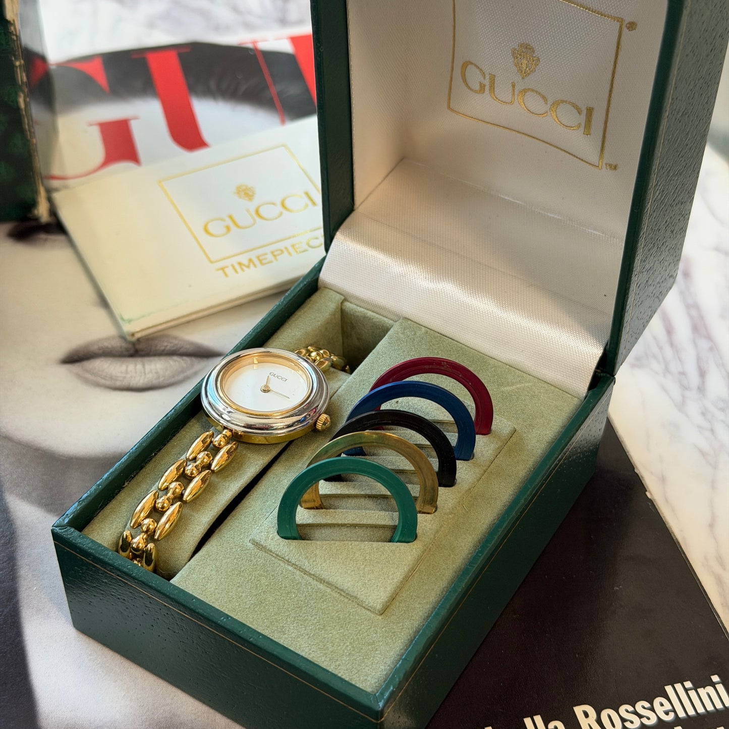 Pre-Owned Change Bezel - FULL SET Gold-Tone Metal Watch