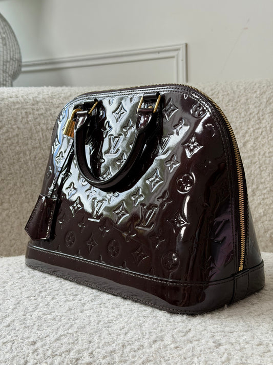 Bordeaux Monogram Vernis Leather Alma PM - Pre-Owned