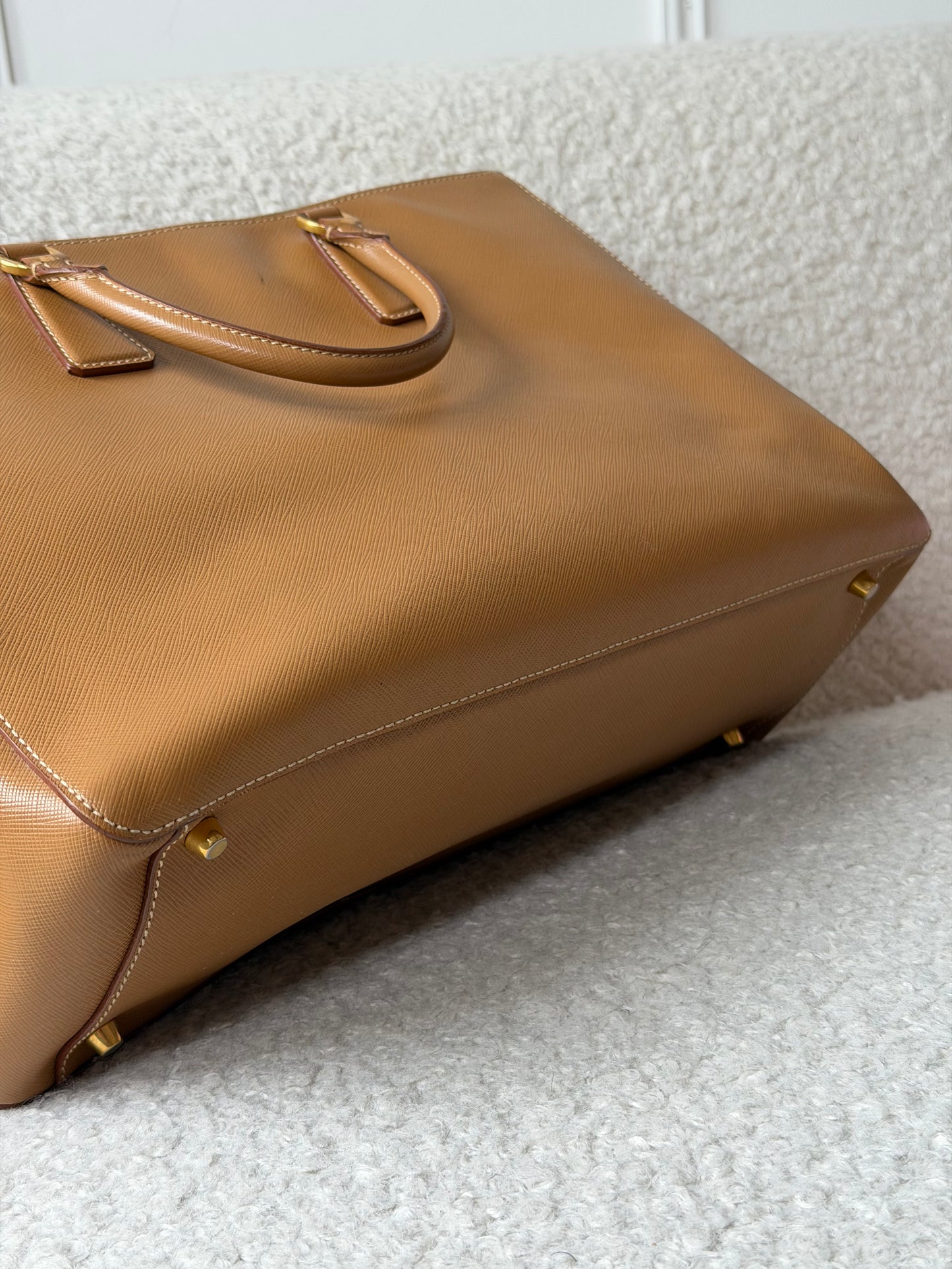 Brown Saffiano Leather Galliera Large - Pre-Owned