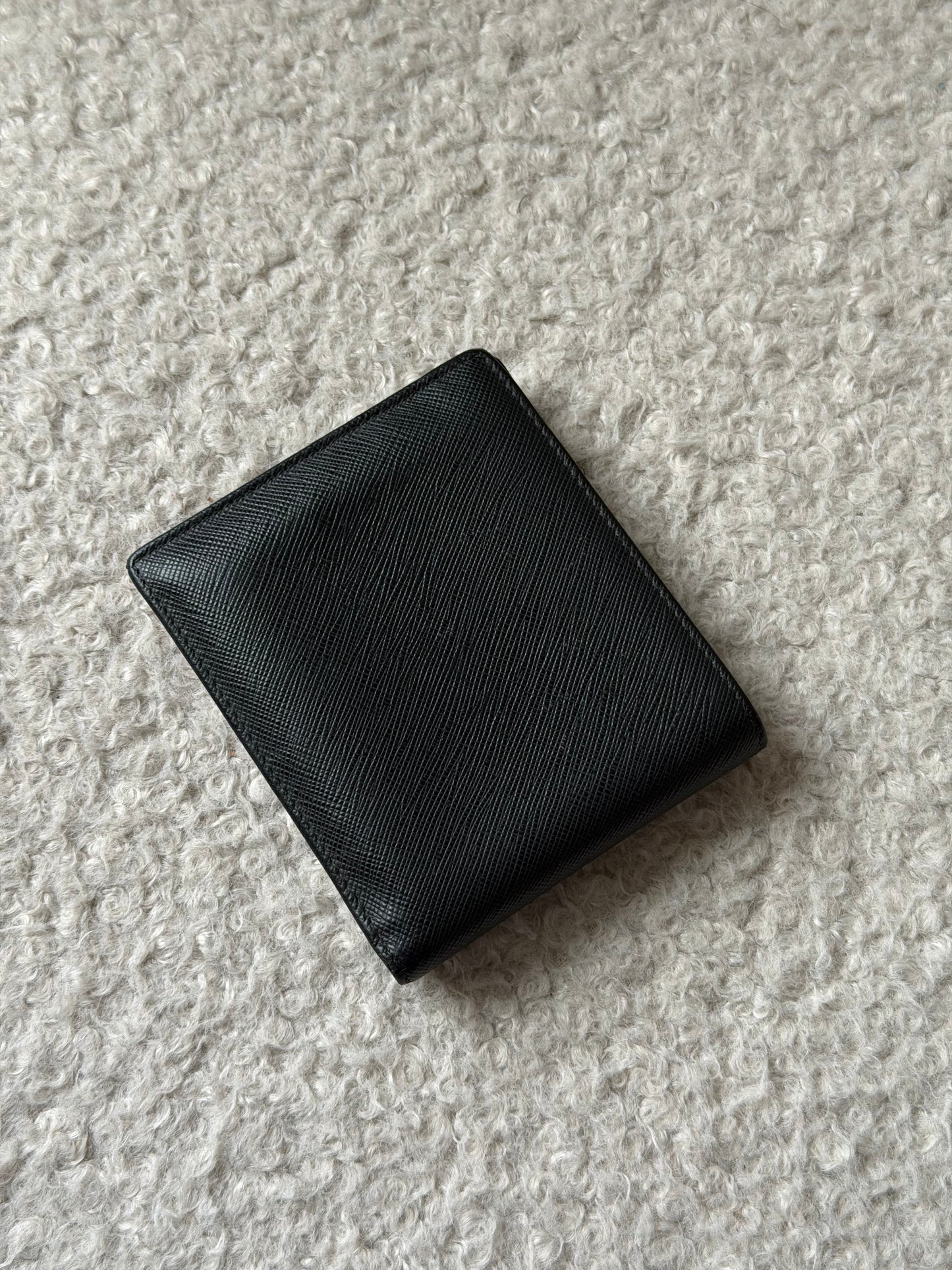 Black/Red Saffiano Leather Wallet