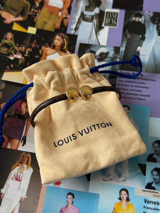 Pre-Owned LV Monogram Coated Canvas Bracelet 19cm