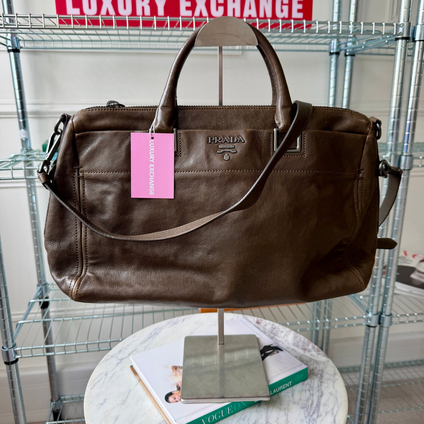 Pre-Owned Brown Leather Shoulder Bag