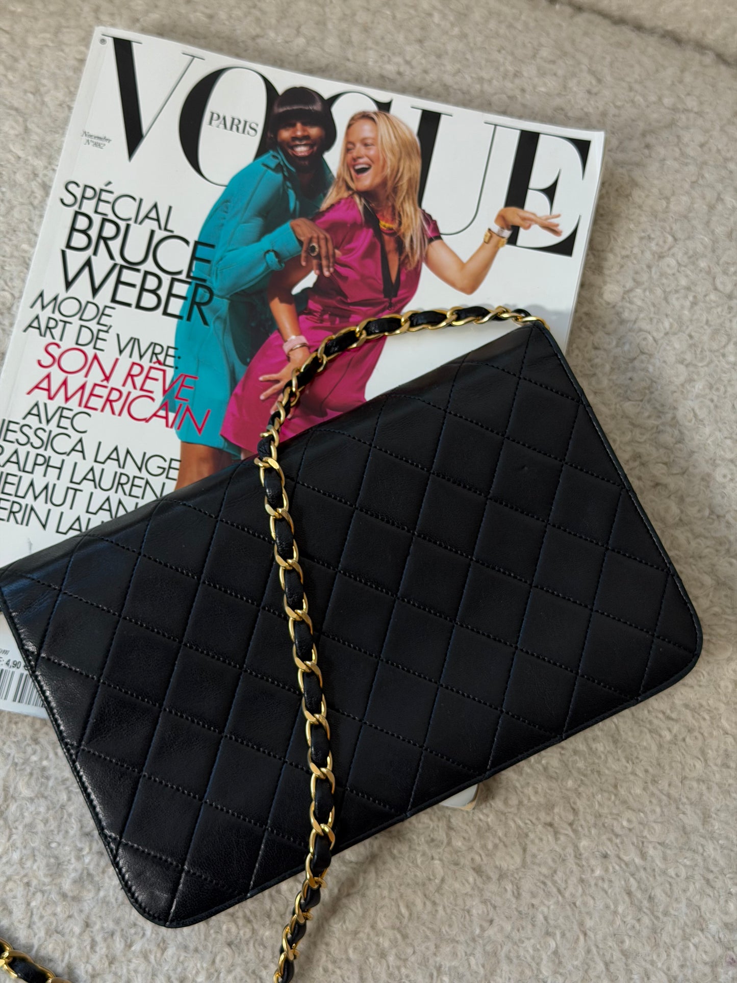 Black Matelassé Lambskin Full Flap - Pre-Owned