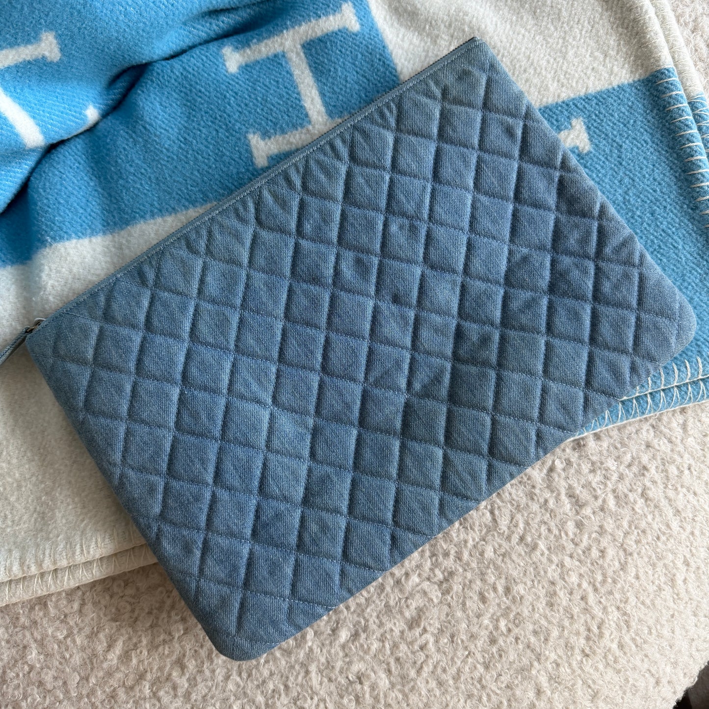 Pre-Owned Blue Denim Mademoiselle Clutch Bag