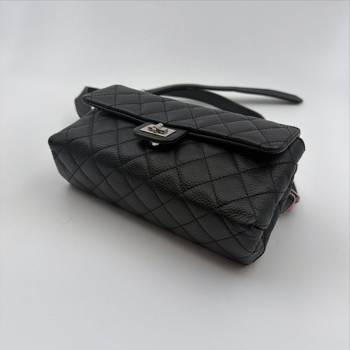 Pre-Owned Black Matelassé Caviar Leather Belt Bag