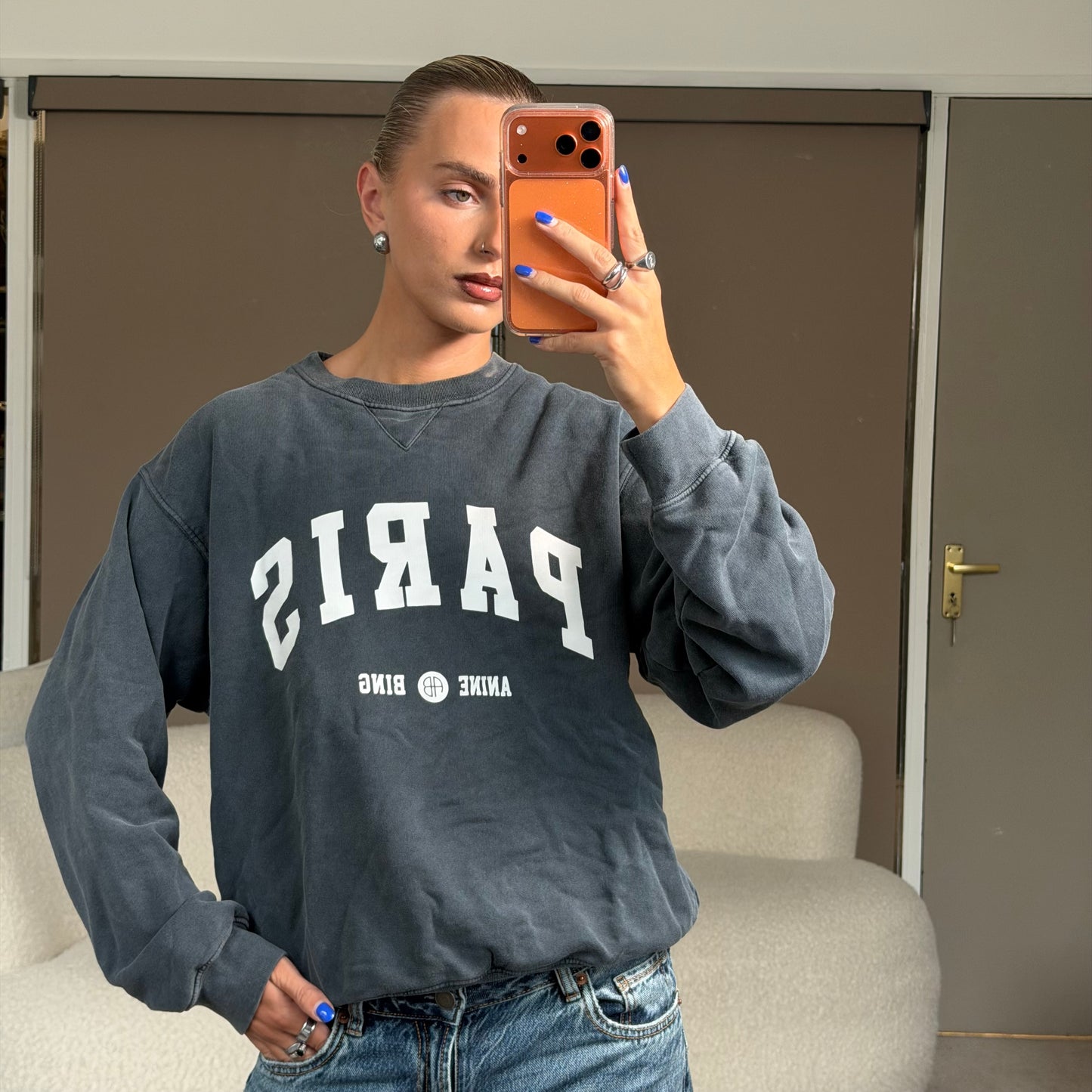Gray Cotton Sweatshirt S Very good