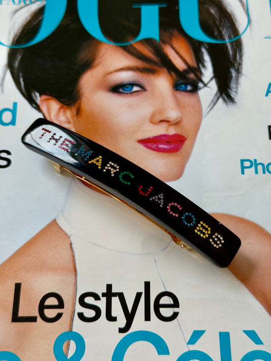 Pre-Owned Black/Multi Plastic Hair Clip