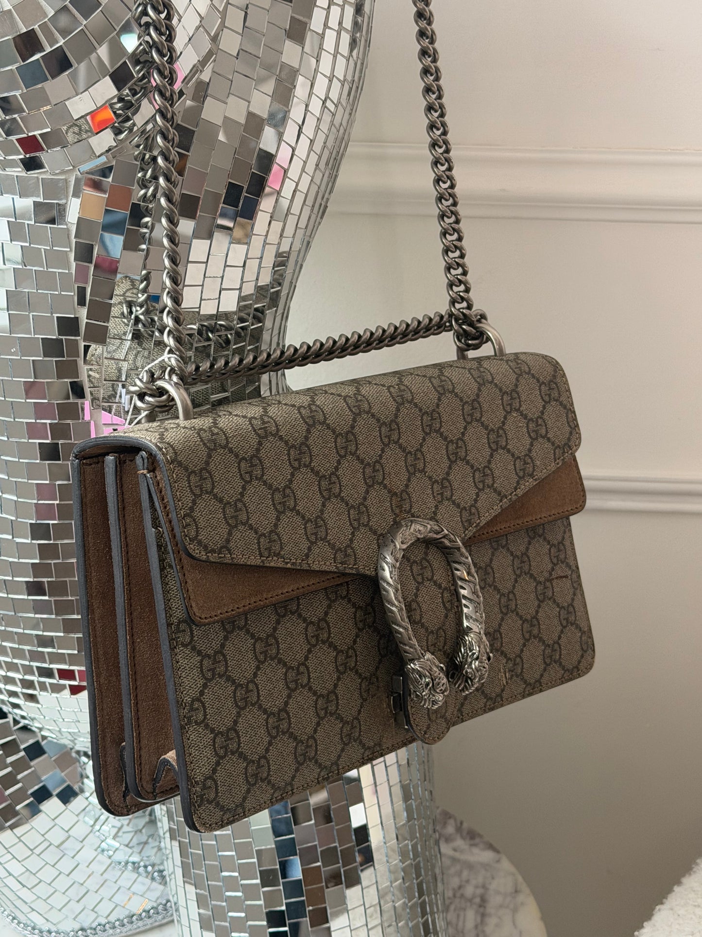 Pre-Owned GG Supreme Canvas Dionysus Shoulder Bag