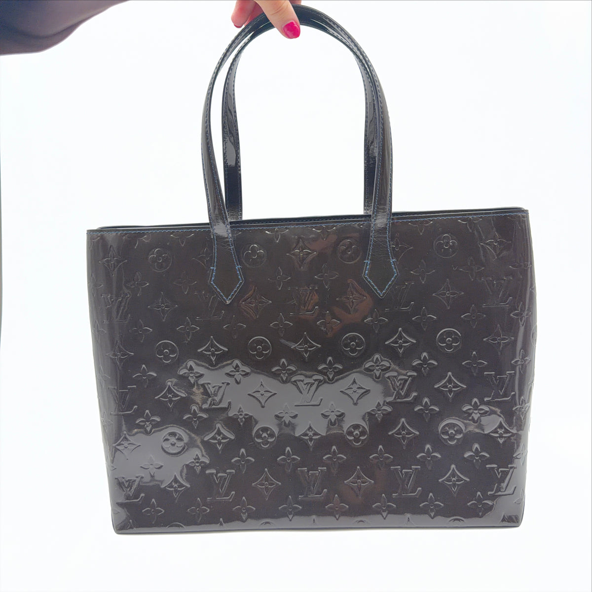 Pre-Owned Olive Green Monogram Vernis Leather Shopper Tote