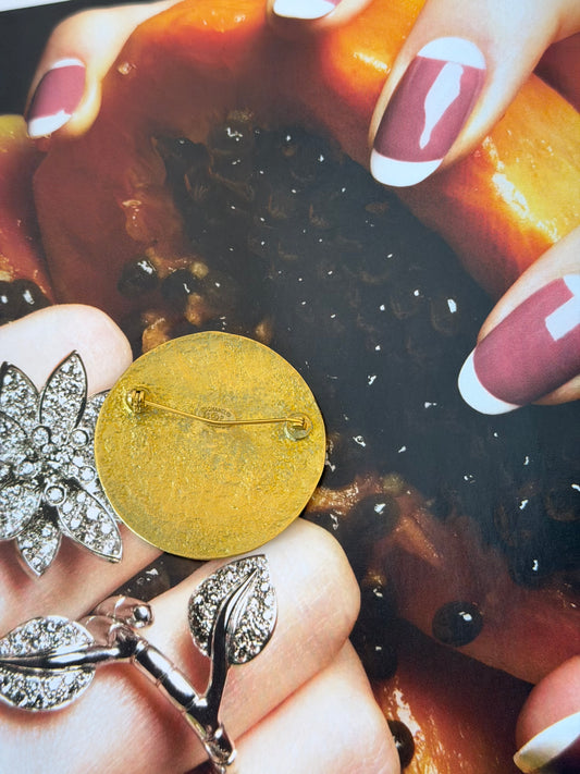 Circle CC Brooch