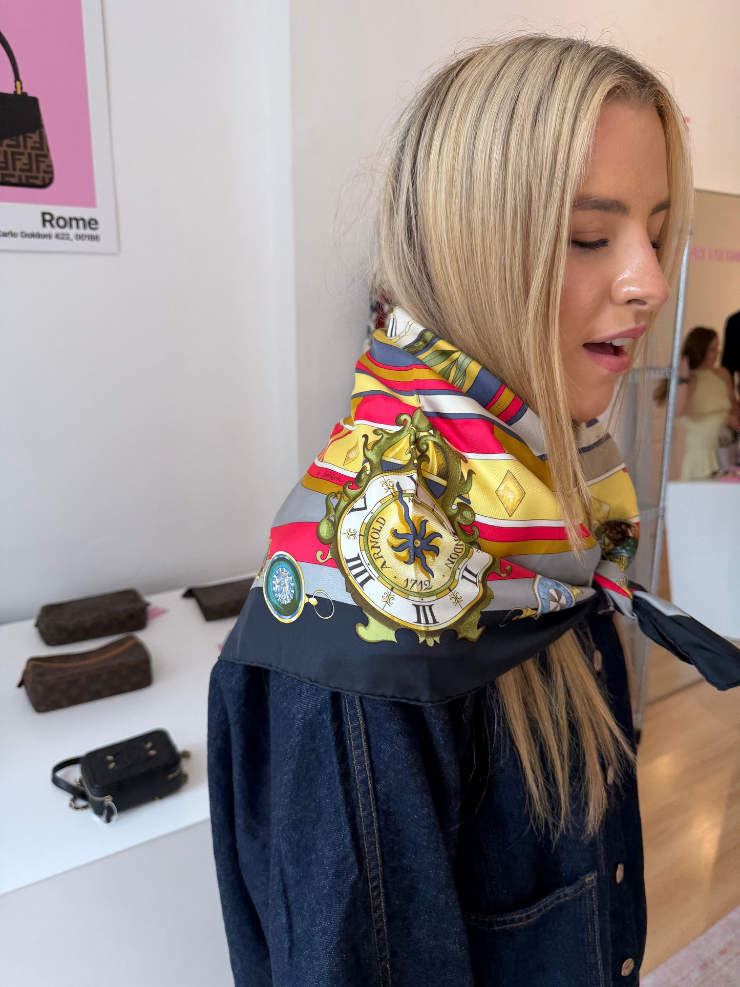 Black/Grey Silk Scarf