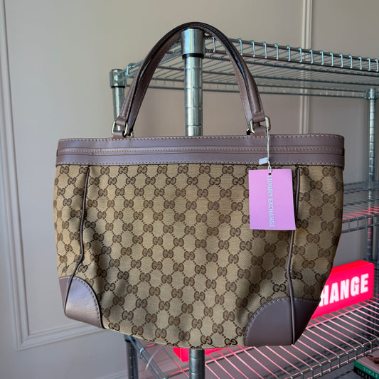 Pre-Owned Purple/Beige GG Canvas Shopper Tote