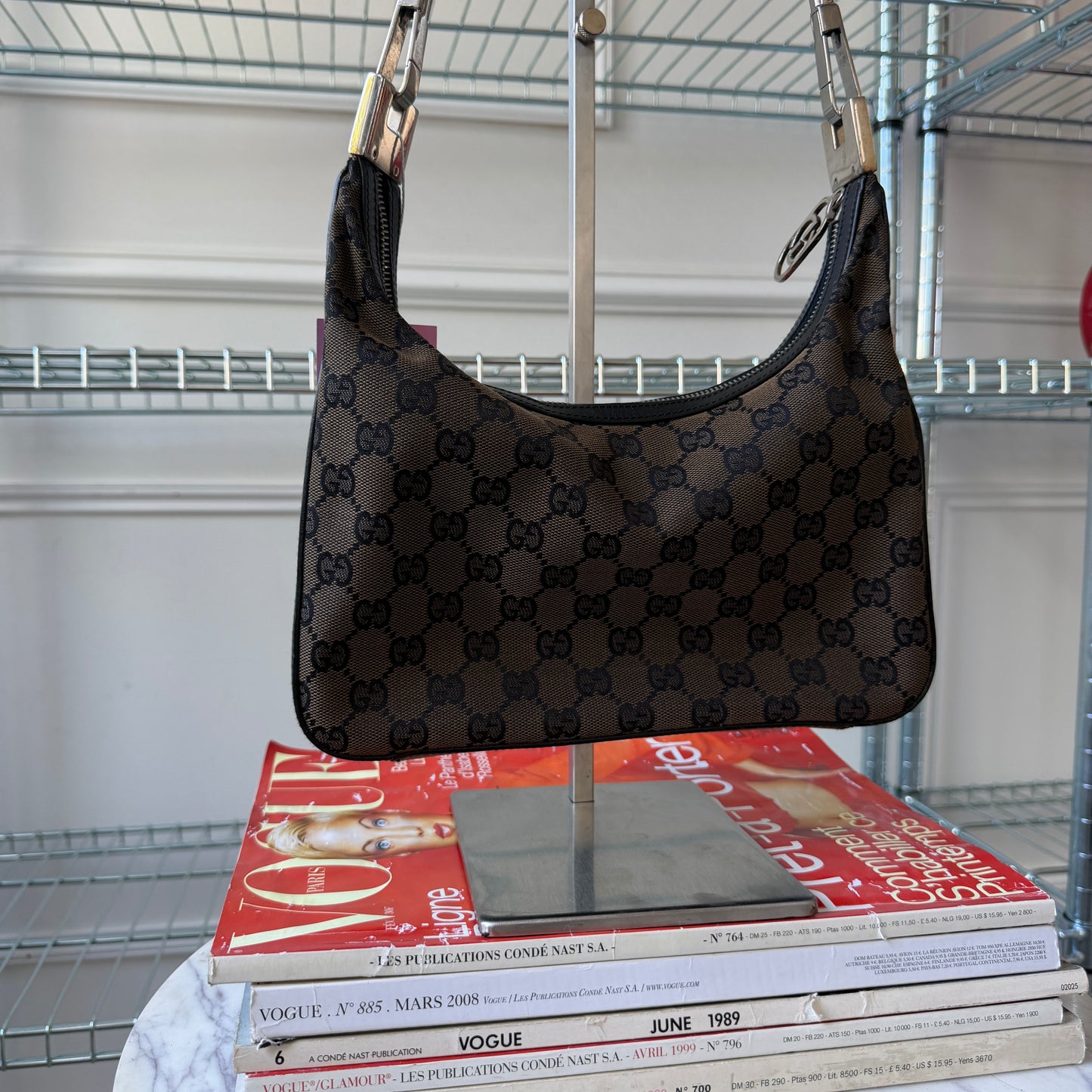 Pre-Owned Brown GG Canvas Hobo Bag