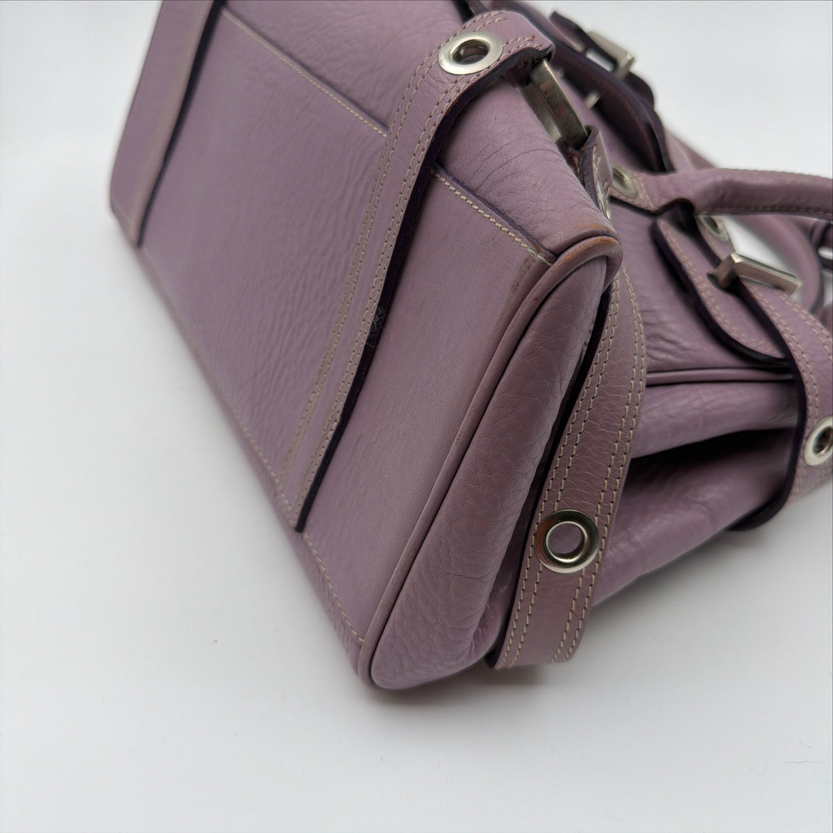 Pre-Owned Purple Leather Handbag