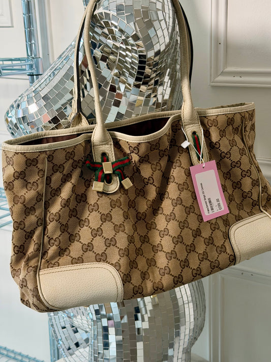 Pre-Owned Beige GG Canvas Princy Shopper Bag