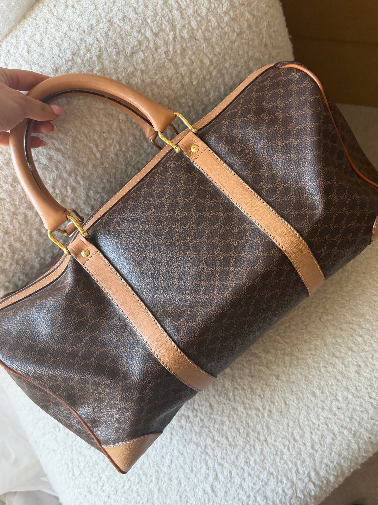 Pre-Owned Brown Macadam Canvas Travel Bag