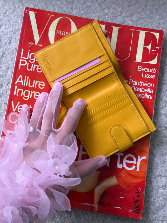Yellow Intrecciato Leather Wallet - Pre-Owned