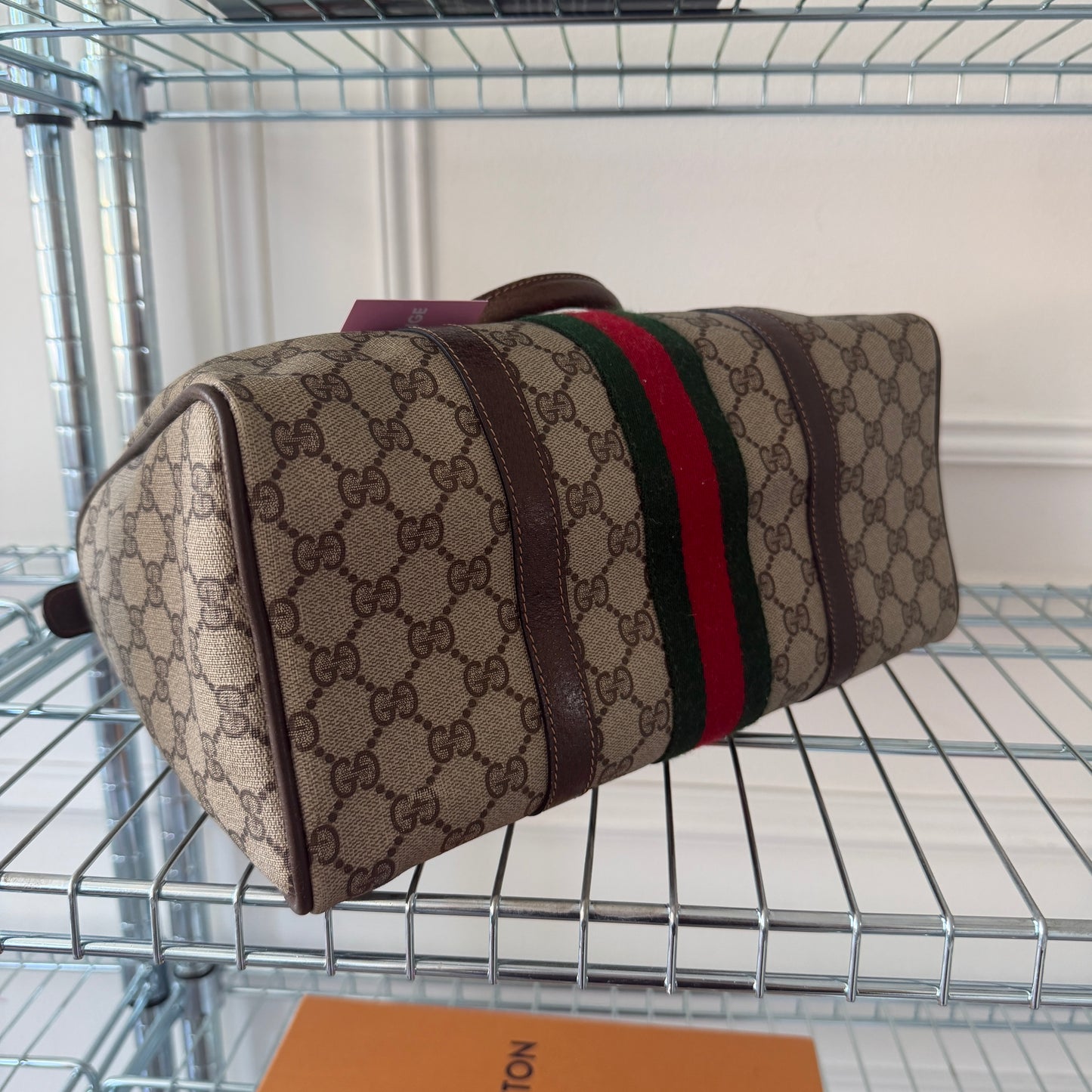 Pre-Owned GG Supreme Canvas Boston Bag