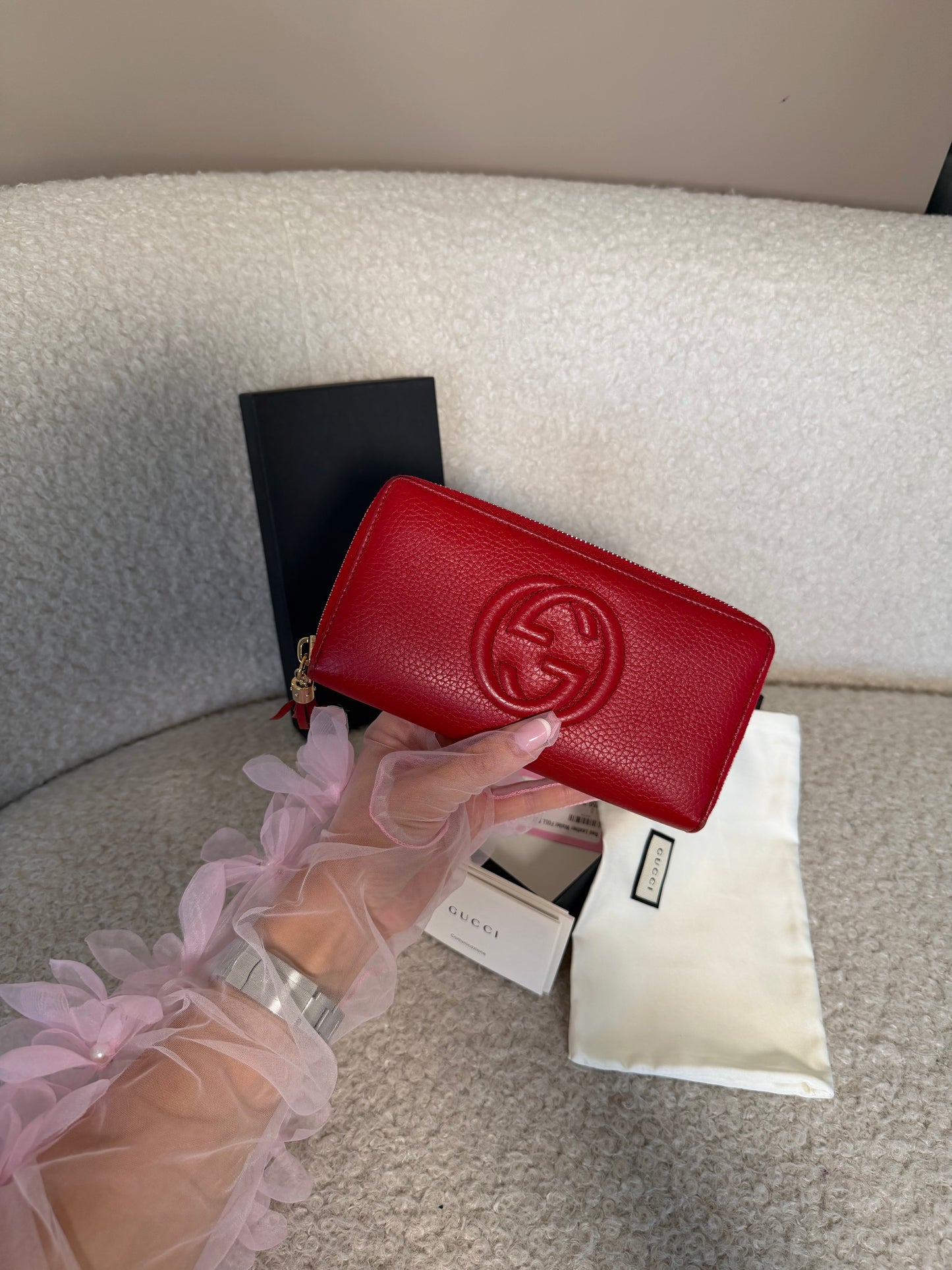 Red Leather Wallet FULL SET