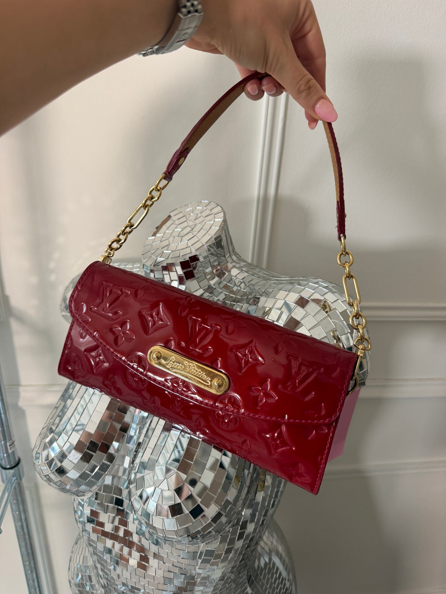 Pre-Owned Red Vernis Leather Handbag - 2 Way
