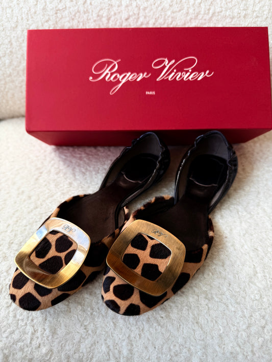 Leopard Print Flats Size 36.5