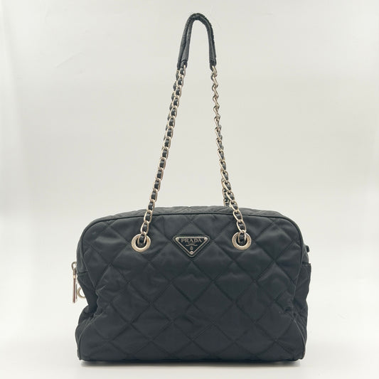 Pre-Owned Black Nylon Shoulder Bag