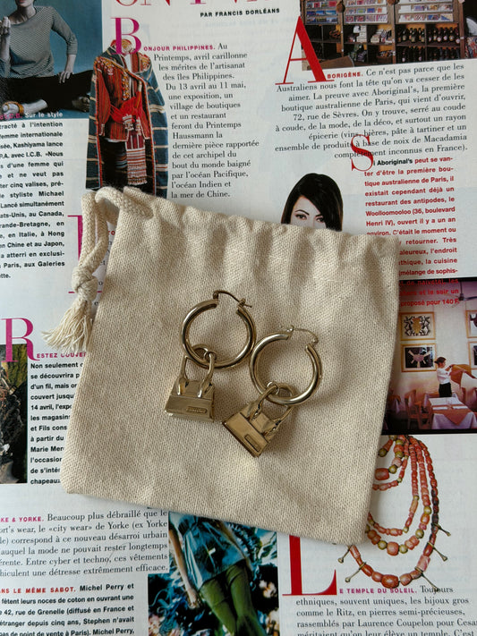 Pre-Owned Gold-Tone Metal Handbag Earrings